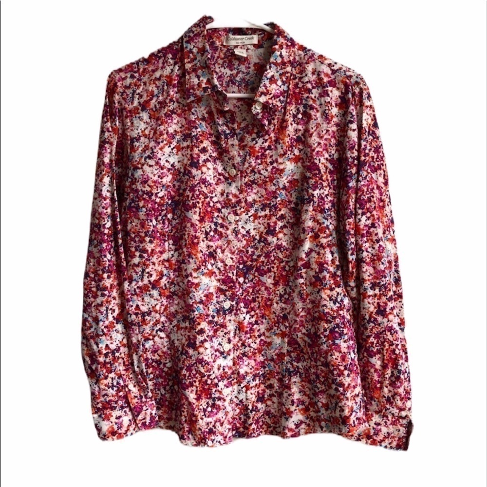 Coldwater creek floral print long sleeve b…
